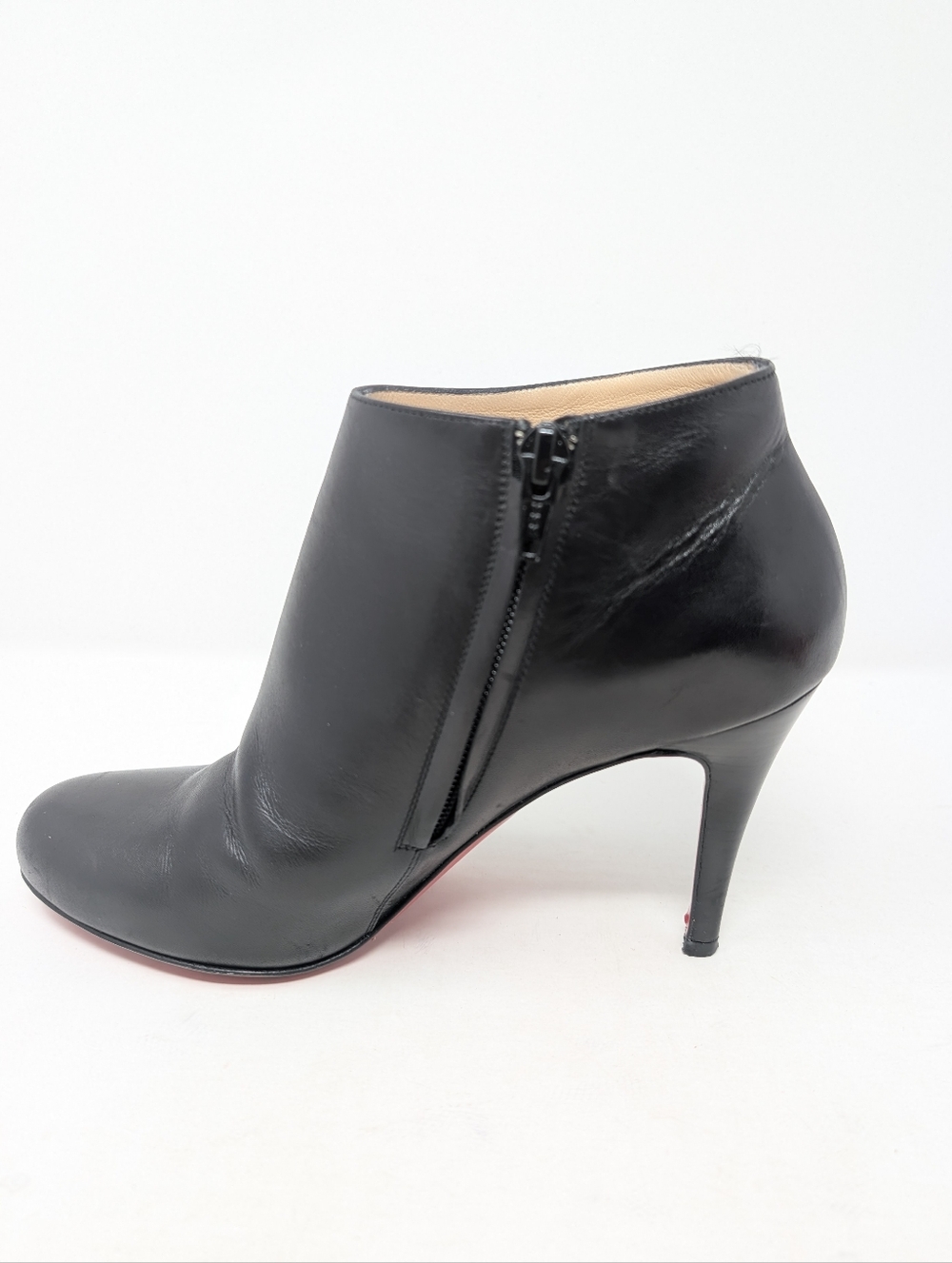Christian Louboutin Belle 85mm Black Leather Ankle Boots Booties Size 37 - Picture 5 of 11